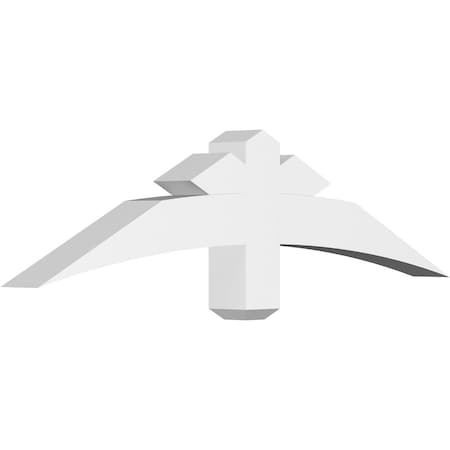 Ekena Millwork Alberta Architectural Grade PVC Gable Bracket, 48"W x 12"H x 4"D x 4"F, 6/12 Pitch GBP048X12X0404ALB00